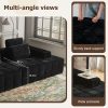 product-fancy-2a54b0bb-c558-47e9-9b50-7598c33f0546 L Couch Sofa Sectional for Sofa Living Room Convertible Couch Bed with Deep Seats Lounge Chairs, Corduroy, Boneless Sectional Couches, Living Room/Bedroom - Modular Living Room Furniture Set Ideal Multifunctional Couch - No Assembly Required (Black