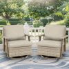product-fancy-2a6f6726-ccde-4bac-adec-1661de5cfc00 2pcs Oversized Outdoor 360°Swivel Rocker Patio Chairs Set, 2pcs Oversized Rocking Chair, Outdoor Swivel Rocking Glider Chairs Set Of 2, PE Wicker Rattan Outdoor Patio Swivel Rocking Furniture Set for Garden Porch