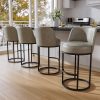 Office Products Office Furniture Guest & Reception Chairs, Counter Height Bar Stool, Swivel Barstools Set of 4, Upholstered Barstools with Backs, Metal Base, 26" Seat Height, White/Brown/Gray/Green