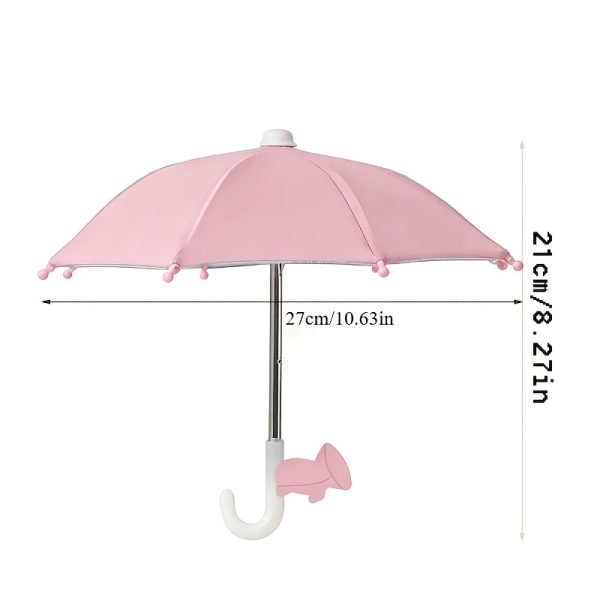 product-fancy-2a902c56-a041-4f89-8bcf-0b496de81390 1 Set (Umbrella *1pc And Phone Suction Cup *1pc) New Arrival - Portable Phone Sunshade Folding Umbrella Designed Specifically for Phones, with Suction Cups, Suitable for Beaches, Camping, Photography And Videography