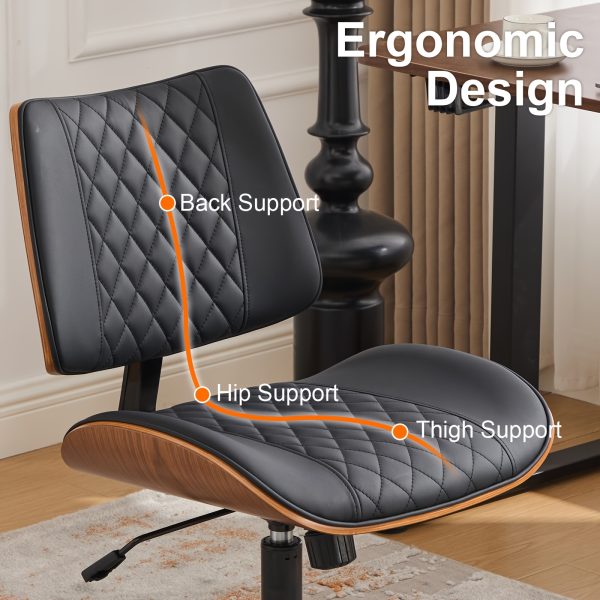 product-fancy-2a9da907-20d2-4af5-9be1-be0e021134d9 Armless Home Office Executive Chair, Desk Chair with Low Back Lumbar Support, Ergonomic Computer Desk Chair with 360° Swivel Wheels for Adult Work And Study, Black/Beige/Brown