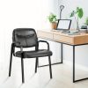 product-fancy-2a9fedc3-9d1f-4541-8695-6c891e0b8a63 Waiting Room Chairs - 2pack - No Wheels - Leather Guest Chair With Padded Arm - Office Reception - Guest Chair - Conference Room - Lobby Table Side - Salon Home - Black