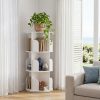 product-fancy-2aef6817-ca92-4dc8-8e4d-dde1bab1a706 3/4/5 Tier Rotating Bookshelf, 360° Spinning Bookcase for Small Spaces, Vertical Corner Storage Organizer Display Rack for Bedroom Living Room, White