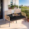 product-fancy-2b4d55a2-03d6-4610-8e7c-dba58a5fd9f3 Modern Outdoor Rattan Sofa with Table - Ideal Patio Set with Cushions And Glass Coffee Table for Your Balcony, Lawn, Garden, Or Backyard