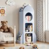 product-fancy-2beb5be1-c9a2-45b9-a0ef-b5c629a6ebe9 3-Tier Kids Bookshelf And Storage, Rocket Space Theme Cabinet with Side Shelves, Open Kids Bookcase, Display Organizer for Playroom, Kindergarten, School