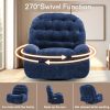 product-fancy-2bf6f7ea-7aea-4f74-bcac-f09536697fa4 Large Swivel Recliner, Adult Rocking Electric Recliner, Electric Recliner, Comfortable Soft-shell Recliner, with USB Port And Living Room Storage Space, Chenille Fabric, Free Shipping