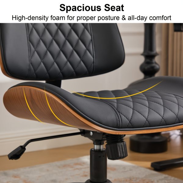 product-fancy-2c98c8a4-c7d9-48dd-a859-6c4acecc05f2 Armless Home Office Executive Chair, Desk Chair with Low Back Lumbar Support, Ergonomic Computer Desk Chair with 360° Swivel Wheels for Adult Work And Study, Black/Beige/Brown