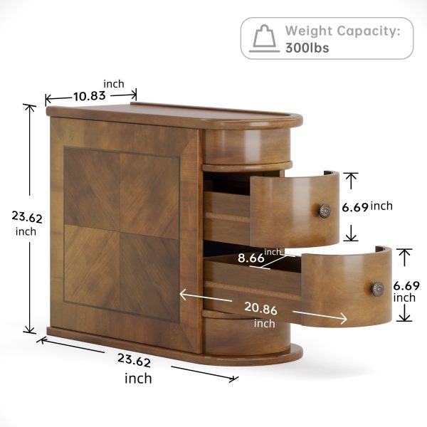 product-fancy-2caea880-69ba-48fa-9de8-71c3634ee793 Compact 2-Drawer Wood End Table - Fully Assembled, Sturdy Finished Back Design with Spacious Storage, Ideal for Small Spaces And Chairside Use with Mid-Century Modern Style And Durable Hardwood Material
