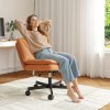 product-fancy-2cb28345-c49b-4bd0-bef6-9ad688ee24e8 27" W Criss Cross Chair With Wheels, Cross Legged Office Chair, Comfy Vanity Chairs With Wheels And Back, Swivel Armless Office Chairs, 2-Layer Cushion, Height Adjustable, Home Office