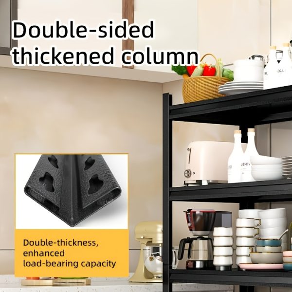 product-fancy-2cbff79f-460f-4dfe-be83-f5590f2661a8 5-Tier Heavy-Duty Adjustable Kitchen Storage Shelf with Modular Shelving System & -Standing Suitable for Kitchen Organizers, Garage Tools, Microwave Stand, Baker's Rack, Utility Shelves - Assembly, Space-Saving Unit