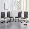 Modern Dining Chairs Set of 4, High Back White Kitchen Chairs, Faux Leather Side Chair with Gold Plated Metal Legs, Easy to Install Upholstered Dining Chairs, Ideal for Living Room, Easy to Install (Golden/Silver Leg) Local Warehouse