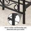 Bed Frame with Under-Bed Storage, Metal Platform Bed with Vintage Butterfly Pattern Headboard and Footboard, Twin/Full/Queen Size, No Box Spring Needed, Easy to Assemble, Noise-Free, Black/White
