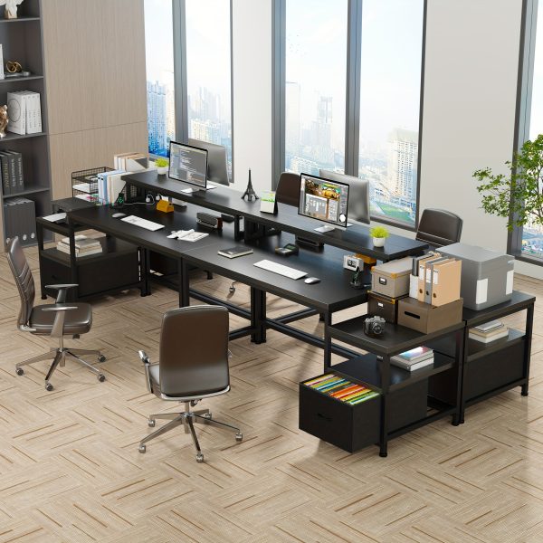 product-fancy-2cec1bb0-c7bb-4d45-ad69-c824d804adf9 Enhomee 57" Computer Desk with Drawers And Printer Space, Office Desk with Power Outlets, Home Office Desks with File Drawers Cabinet, Study Writing And Gaming Desk with Shelves Monitor Stand