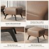 product-fancy-2cef8135-8a3a-4b5b-9c10-76adc85e4228 Modern Single Sofa Chair with Ottoman Footrest - Comfortable Armchair with Armrests, Solid Wood Frame & Cushioned Seat, Beige/ Brown/Black/Navy Blue/Gray Upholstered Fabric Accent Chair for Living Room, Bedroom, Balcony - Easy Assembly Required, Space-Saving Design, Foam Padding & Sturdy Hardwood Construction, Minimalist Style, Versatile for Reading or Relaxing