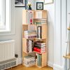 product-fancy-2d18b2b7-a561-4bac-b67b-5f23371587b0 Full Solid Wood Corner Bookshelf, No Paint No Formaldehyde, Space-Saving Storage Shelf, 3/4/5 Tier Rustic Corner Bookcase, Stable Standing Bookcase for Bedroom Living Room Home Decor, Easy Assembly