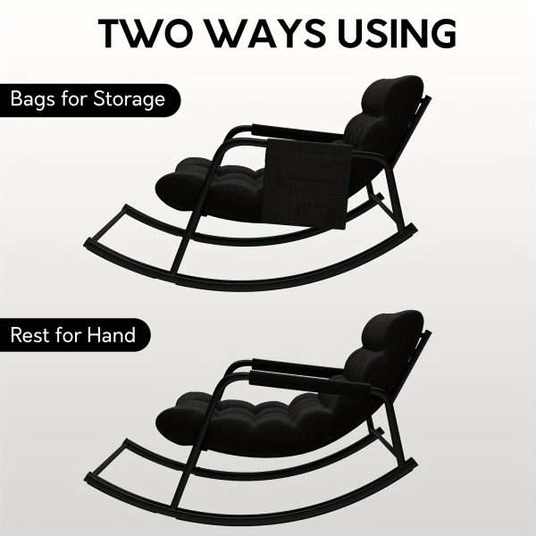 product-fancy-2d49e9c1-2d3c-4597-9906-7061b025e370 Outdoor & Indoor Oversized Rocking Chairs, Modern Metal Lounge Rocking Chair with Thick Cushions, High Back Rocker Chair for Living Room, Patio, Porch, Garden, Backyard