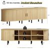 product-fancy-2da909c8-abbb-4670-bdbc-9c0a4a2c11d3 PAZCASA Wide Large TV Stand, Available in 86-inch/70.8-inch/55-inch Sizes, with Power Outlets, Suitable for 90-inch TVs. Sturdy and Durable Entertainment Center Featuring Adjustable Shelves, Sliding Doors, and Ample Storage Space. Modern Media