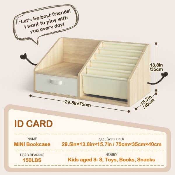 product-fancy-2dfb43db-f3a0-42db-9c28-795b2b1cdb5a ! 5-Pocket Fabric Toddler Bookshelf + Drawer, Easy Assembly, Nursery & Playroom Reading Corner Storage Must-Have, Limited Time Offer
