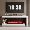product-fancy-2e26a381-e4ad-4ee4-81b6-17b8e8390975 Modern TV Stand With Electric Fireplace, TV Console With Adjustable LED Lighting For TVs, Modern Entertainment Center With Storage, Media Console For Living Room