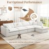product-fancy-2e28bc71-3194-4098-b1ee-bbb54066393a Modular Sectional Sofa with Movable Ottoman | No Assembly Required, Boneless Cloud Couch, Deep Seat L-Shaped, Suitable for Living Room, Bedroom, and Apartment