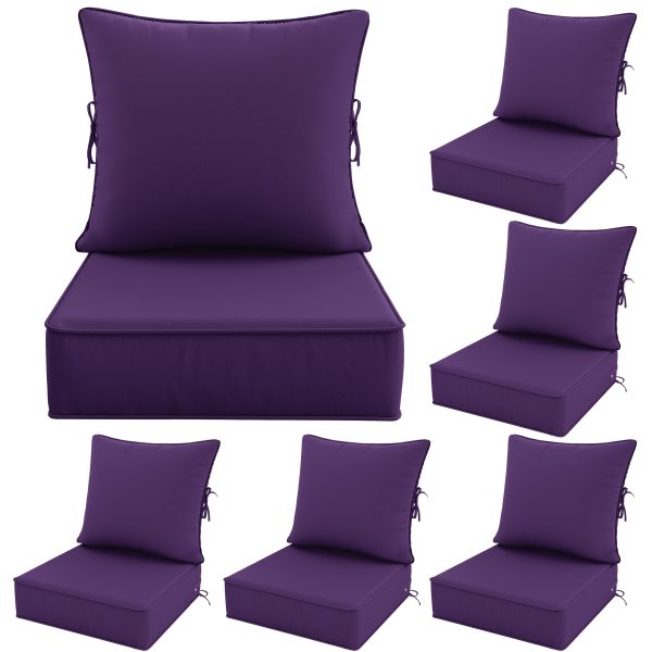 product-fancy-2e70749c-2ed5-4219-aa96-a10d1dcbb370 Outdoor Cushion Set of 1pc/2pcs/4pcs/6pcs - Thick 35D High-Density Foam Cushions Measuring 24*24*6.5 Inches, Featuring Quick Rebound, High Durability, And Easy Cleaning, Suitable for Outdoor Furniture Like Sofas And Patio Chairs