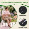3pcs Outdoor Rattan Bistro Table and Chairs Set - Contemporary Boho Furniture with Tabletop, UV & Rain Resistant Suitable for, Poolside, Balcony, Black/Natural Rattan, All-Weather for /Outdoor Use