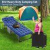 [Portable Folding Bed] Mophoto Sleeping Cots For Adults, 5-Position Folding Chaise Lounge Chairs Outdoor, Portable Folding Bed Cot Lounge Chair For Beach Lawn Camping Pool Sun Tanning
