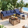 [All-Weather Wicker Set] Outdoor Patio Furniture Sets, All-Weather Wicker Patio Furniture Set with Multi-Functional Corner Sofa And Cushions, Coffee Table, Rattan Outdoor Sectional Conversation Sofa Set for Porch, Balcony, Backyard, Garden