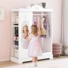 product-fancy-2ed92f4e-c3d0-4a3c-9e70-f6c9232da93a Kids Armoire with Jewelry Cabinet, Kids Dress Up Storage wth Shelves, Girls Wardrode Costume Organizer with Mirror, Children Closet with Armoire for Bedroom, Kids Room, Girls, Kids Room Furniture, Bedroom Storage, Stylish Kids Wardrobe, Playful Design, Hardwood Construction, Quality Wood Finish, Shelved Wardrobe, Parents Organizing, Childrens Clothing
