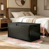 Black Storage Box with Lid, Sturdy Large Storage Container for Bedroom Clothing Pillow Organizing, Multipurpose Household Storage Trunk Organization Essential Space Saver Storage Bin