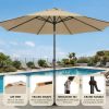 [9ft Polyester Patio Umbrella] 9ft Polyester Patio Umbrella with Base | Outdoor Market Umbrella with Ventilation, Suitable for Pool, Garden, Backyard, Deck, Christmas & Halloween