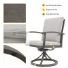 9pcs Aluminum Outdoor Dining Table And Chair Set, Suitable for 8 People, The Set Includes 1 Round Table, 8 Chairs, with Cushions And Back Cushions, Suitable for Outdoor Garden Terrace Furniture Set