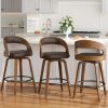 product-fancy-2f4f6b33-b532-407d-84d8-c7da901d4593 3/4pcs Bar Stool Set: Luxurious Faux Leather, Swivel And Armless Kitchen Counter Stools with Thickened Cushion And Back Support, Designed for Kitchen Islands And Bar Counters