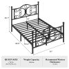 Bed Frame with Under-Bed Storage, Metal Platform Bed with Vintage Butterfly Pattern Headboard and Footboard, Twin/Full/Queen Size, No Box Spring Needed, Easy to Assemble, Noise-Free, Black/White