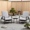 product-fancy-2fa3b635-827b-4113-9b1d-310eb5a41c9c Set with Table Patio Chaise Lounge Chairs, Patio Recliner Chair, Outdoor Furniture Set 5-Position Adjustable, Outdoor, Bench for Deck, Lawn, Garden