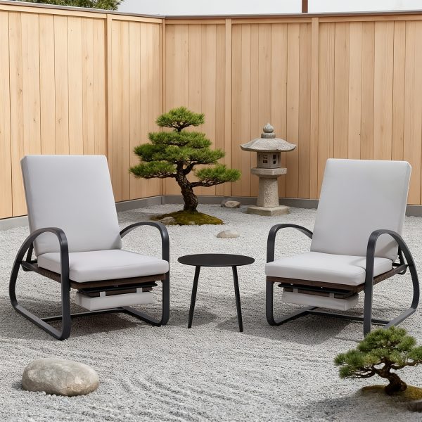 product-fancy-2fa3b635-827b-4113-9b1d-310eb5a41c9c Set with Table Patio Chaise Lounge Chairs, Patio Recliner Chair, Outdoor Furniture Set 5-Position Adjustable, Outdoor, Bench for Deck, Lawn, Garden