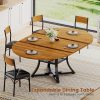product-fancy-30067fb4-8846-4300-aa61-4ad5e3b23949 5pcs Kitchen Table Set with Round Extendable Dining Table for 4-6 Individuals, Ideal for Compact Dining Areas