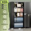 product-fancy-30168043-6ed2-4230-9f17-3aa7b951ae65 Storage Cabinet, 72 "black Large And Small Metal Storage Cabinet, Steel Lock Cabinet with Door And 4 Adjustable Shelves, Home Office Tool Unit, Garage And High Lockable Filing Cabinet, Green.