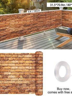 1pc Wall Decoration, Outdoor Decor, Balcony Privacy Curtain, Decorative Fence, Indoor/Outdoor Banner, Beautiful Digitally Printed Pattern Railing Decoration, 3 Sizes, Patio Protective Fence Cover, Exquisite Pattern, Windproof, Sunlight Filtering