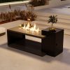 product-fancy-3021c692-f0e9-4225-b38c-510ba5e3242c 53.1'' Wide Modern Outdoor/ Coffee Table & Side Table - All-Weather & Steel with Wood Grain, Low-Maintenance Furniture for Living Room, Balcony, Courtyard - Easy Assembly (Some Tools Required)
