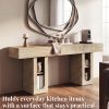 OMCHOM 70.9" Long Console Table with Storage Shelves, Modern Oval Entryway Table, Thick Heavy Duty Narrow Sofa Table with Storage, Accent Table for Behind Couch Living Room Hallway Foyer, Natural Wood