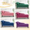 product-fancy-304ef04e-837c-4999-9cde-363e40919c38 ACMEASE Fabric Chaise Lounge Featuring Left Armrest & Support Pillow, Button-Tufted Sofa with Storage, Indoor Lounge Chair, Contemporary Velvet Lounge Chair Suitable for Bedroom, Living Room, And Office