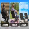 product-fancy-30656506-1cec-4441-a901-13f54d1e56bc 1pc Outdoor Foldable Portable Camping Chair with Armrests, Patio Folding Armchair, Beach Vacation Travel Beach Chair, Supports 300 Lbs, Suitable for Camping, Beach, Fishing, Hiking, Patio Use