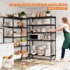 product-fancy-30ea62c2-b892-4562-af6b-18c07ae6c53e 73.6 Inches High Wire Shelving on Wheels, Deep Storage Shelves with Mobility, 73.6 Inches High Metal Shelving Unit with Adjustable Five Tiers, Robust Metal Shelves for Storage