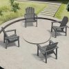 product-fancy-3134141a-e053-4e56-b454-07119142843f Adirondack Chair, Space-Saving Stackable Design, HDPE Material Wood Grain Finish, Ergonomic Slight Tilt, Perfect for Patio Backyard Deck & Fire Pit, Dining Chair Size