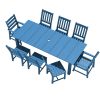HDPE Plastic Wood Patio Table and Chair Set, Outdoor Garden Leisure Table and Chairs, Durable and Easy to Clean