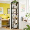 product-fancy-3164f0ca-3fc4-4518-b708-6f68558862f6 Industrial 6-Tier Heavy-Duty Steel Bookcase Shelf - Tall Narrow Vertical Storage Unit with Adjustable Shelves, Freestanding Space-Saving Bookshelf Suitable for Home Office,, Bedroom - Assembly, Modern Industrial
