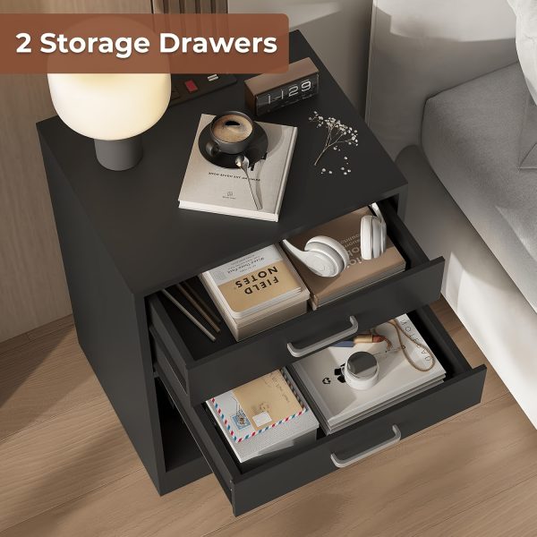 product-fancy-31dbaeb8-bb97-4442-8c29-578dcc9d473e Nightstands Set Of 2, White Night Stand With Charging Station & Drawers, Night Stands For Bedroomsy For Hallway & Living Room