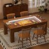 product-fancy-321123cf-4841-49ca-8d23-4b2a8d3bbf97 Dining Table Board Game Table with Removable Table Top, Gaming Table with Colorful LED Lights, Seats 4 to 6 Players with Detachable Hobby Tray for Card Games, Poker, Building Blocks