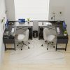 product-fancy-32149d75-d7d1-4849-aada-f28acf839d8b Efficient, Stable and Space Saving - 2 Pack Reversible L-Shaped Computer Desk - Corner Gaming Table and PC Laptop Workstation with Handy Storage Bag